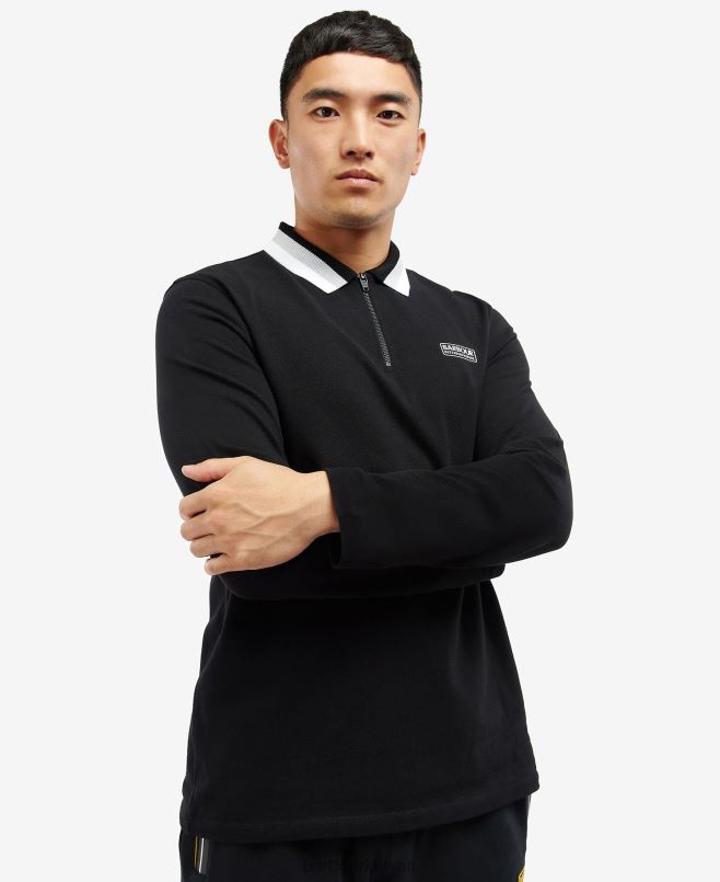 Barbour رجال قميص بولو من Adisham بأكمام طويلة H2VVL681 ملابس أبيض