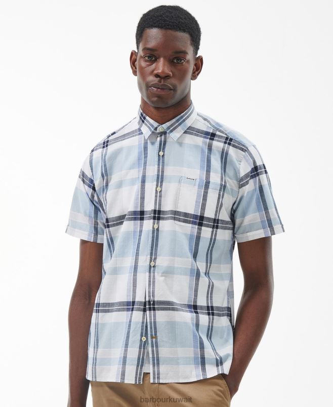 Barbour رجال قميص صيفي Birdforth H2VVL385 ملابس الطباشير الأزرق