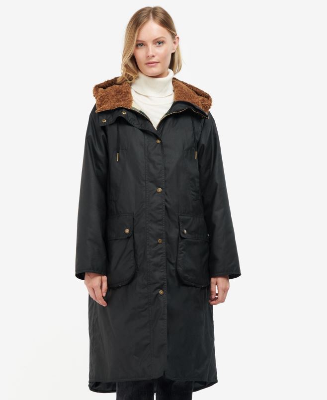 Barbour نحيف سترة الشمع Gunnister H2VVL1395 ملابس أسود / الترتان القديم