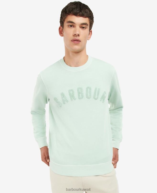 Barbour رجال سترة كبيرة بشعار الماركة وياقة مستديرة H2VVL1041 ملابس مسحوق أزرق