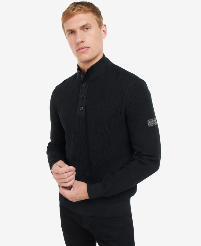 Barbour رجال الطحلب محبوك الطحلب H2VVL1079 ملابس أسود كلاسيكي