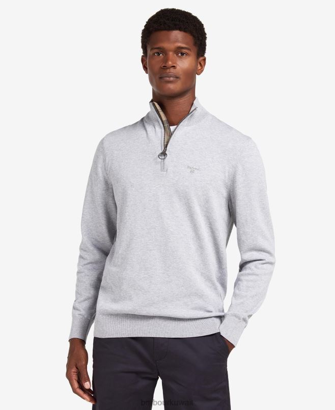 Barbour رجال تينز نصف سحاب محبوك من النوع الثقيل H2VVL1092 ملابس مغسول باللون الأزرق