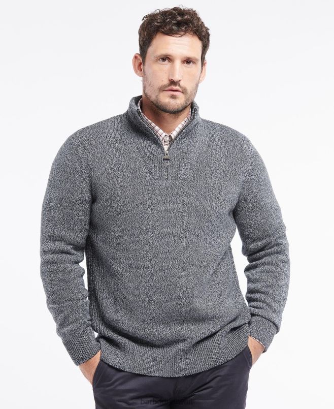 Barbour رجال القطن تويست نيلسون نصف الرمز البريدي H2VVL1101 ملابس القوات البحرية