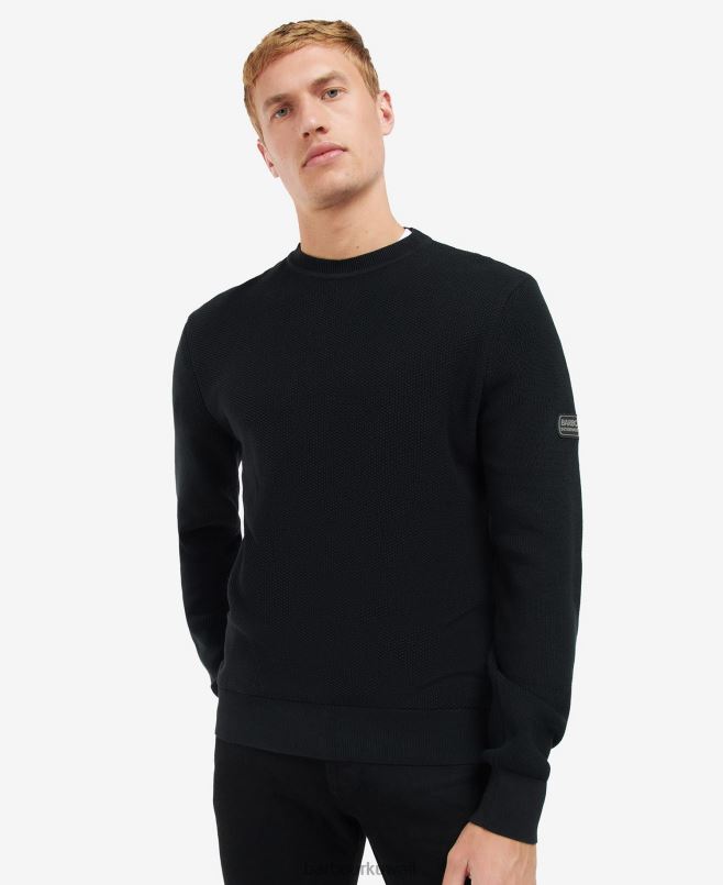 Barbour رجال محرك الطائر محبوك H2VVL1117 ملابس أسود كلاسيكي