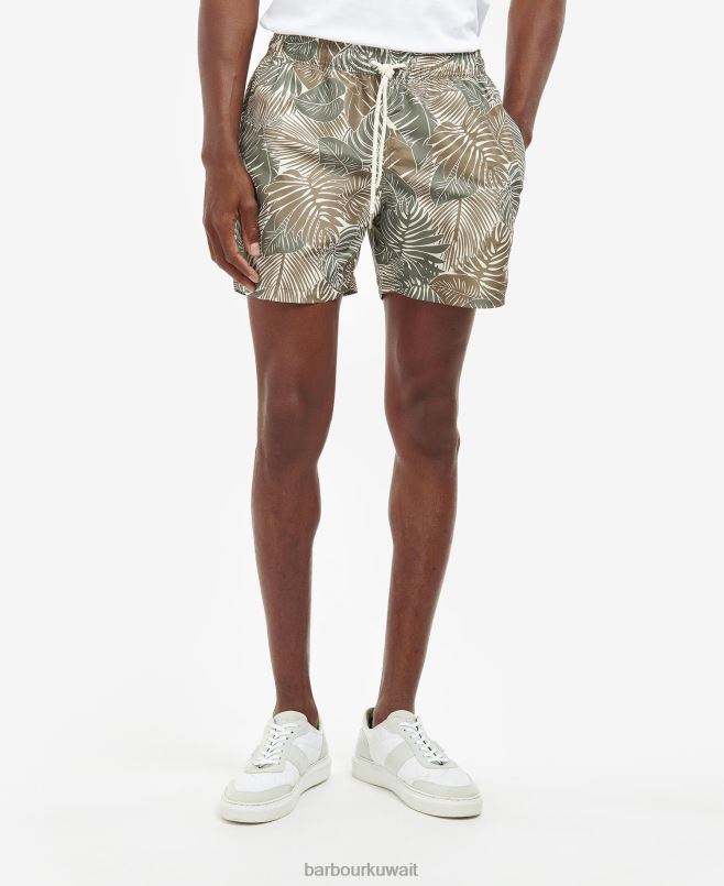 Barbour رجال شورت سباحة بأوراق الشجر H2VVL1206 ملابس زيتون