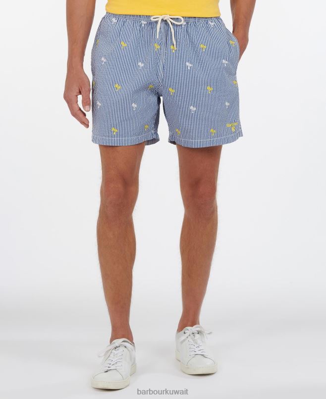 Barbour رجال شورت سباحة مخطط النخيل H2VVL1209 ملابس القوات البحرية