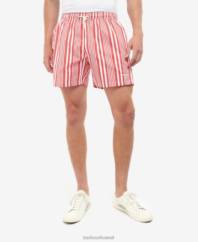 Barbour رجال شورت السباحة ديكهام H2VVL1213 ملابس أحمر كلاسيكي