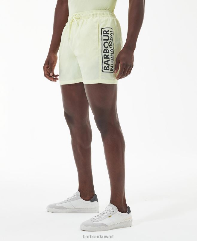 Barbour رجال شورت سباحة كبير بشعار الماركة H2VVL1214 ملابس ضباب أصفر
