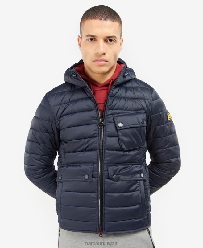 Barbour رجال جاكيت مبطن بغطاء رأس ريسر أوستون H2VVL123 ملابس حكيم