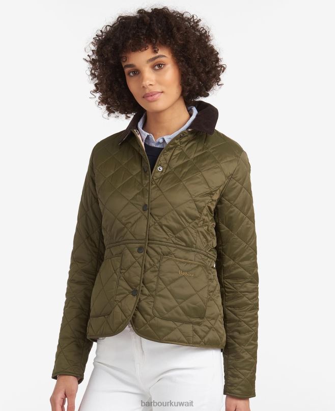 Barbour نحيف جاكيت مبطن ديفيرون H2VVL1399 ملابس أسود / زيتوني