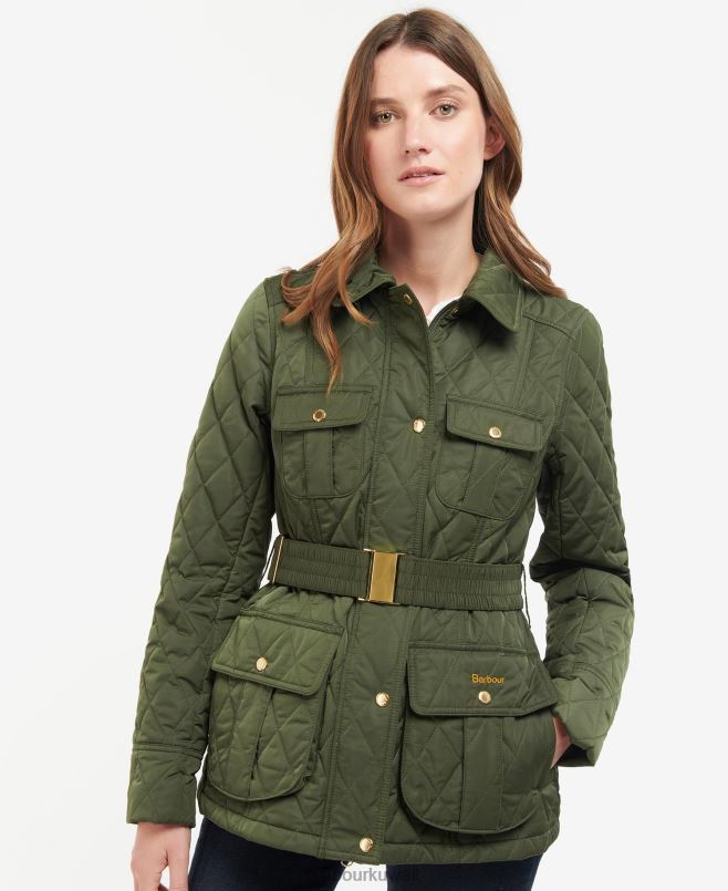 Barbour نحيف جاكيت مبطن دفاع بحزام H2VVL1435 ملابس زيتون / قديم