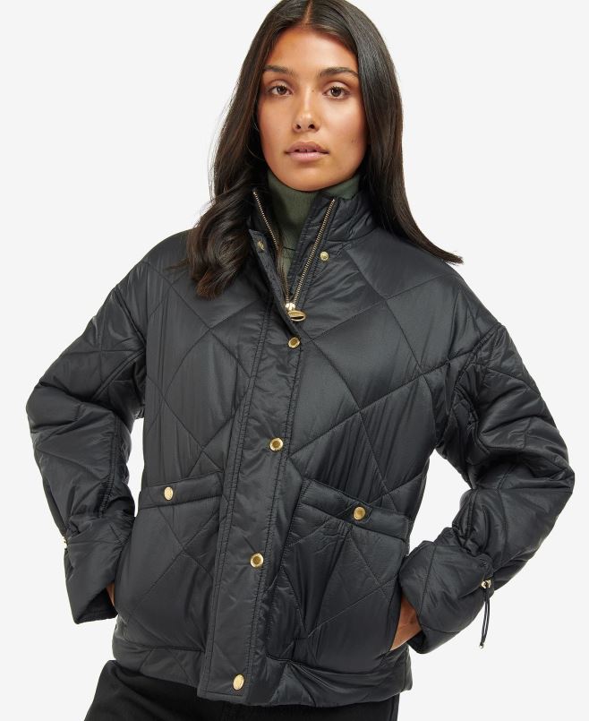 Barbour نحيف جاكيت مبطن من فالكنبرج H2VVL1452 ملابس تحقق منتصف الليل باللون الأخضر / منتصف الليل باللون الأخضر