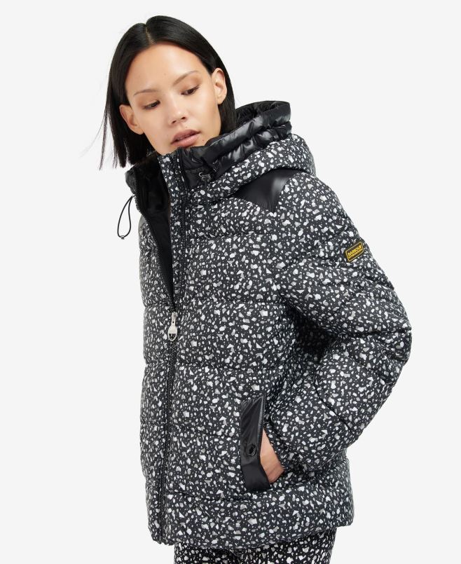 Barbour نحيف جاكيت مبطن بجناح مطبوع H2VVL1455 ملابس تيرازو / أسود