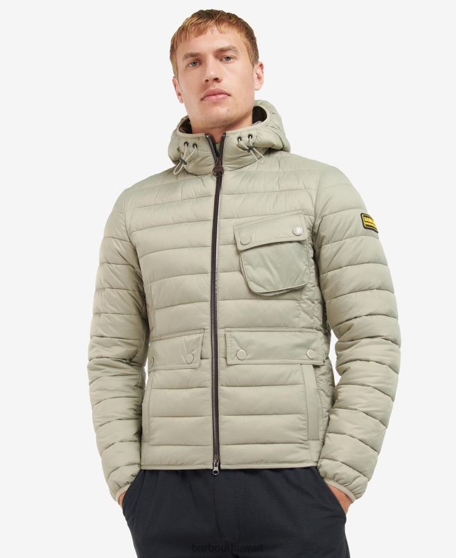 Barbour رجال جاكيت مبطن بغطاء رأس ريسر أوستون H2VVL147 ملابس أسود