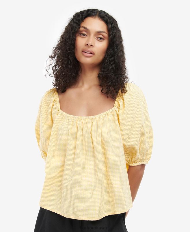 Barbour نحيف أعلى الدير H2VVL1593 ملابس شروق الشمس أصفر