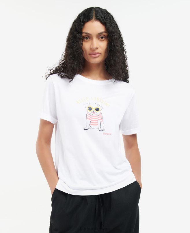 Barbour نحيف تي شيرت أديسون H2VVL1666 ملابس أبيض