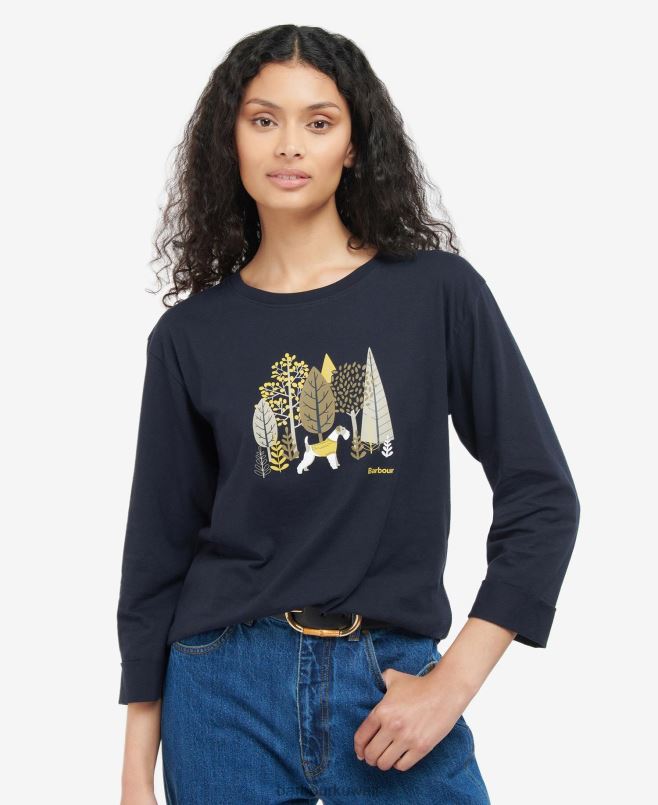 Barbour نحيف حرق تي شيرت H2VVL1709 ملابس القوات البحرية