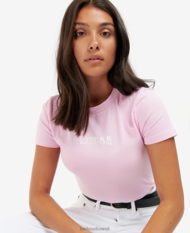 Barbour نحيف عهد تي شيرت اقتصاص H2VVL1718 ملابس أسود كلاسيكي