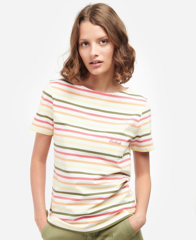 Barbour نحيف توب برادلي بأكمام قصيرة H2VVL1755 ملابس multistripe البحرية