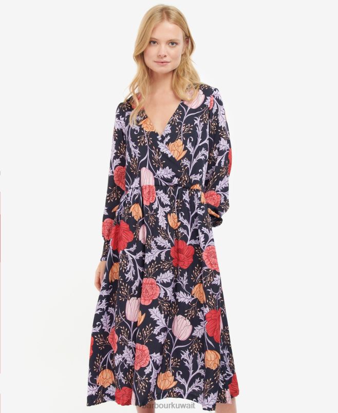 Barbour نحيف فستان نهلة H2VVL1864 ملابس الأزهار البحرية