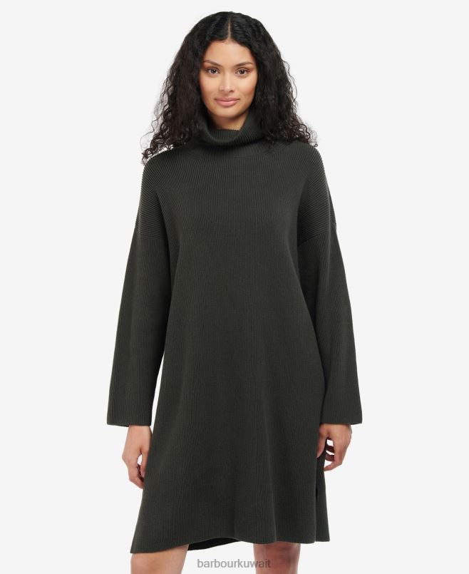 Barbour نحيف فستان غرزة H2VVL1877 ملابس زيتون