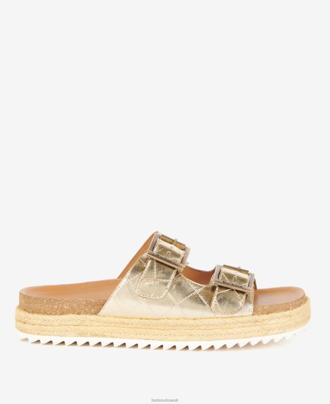 Barbour نحيف صندل باميلا مبطن مرصع بالماس H2VVL2096 الأحذية كلاسيكي أبيض