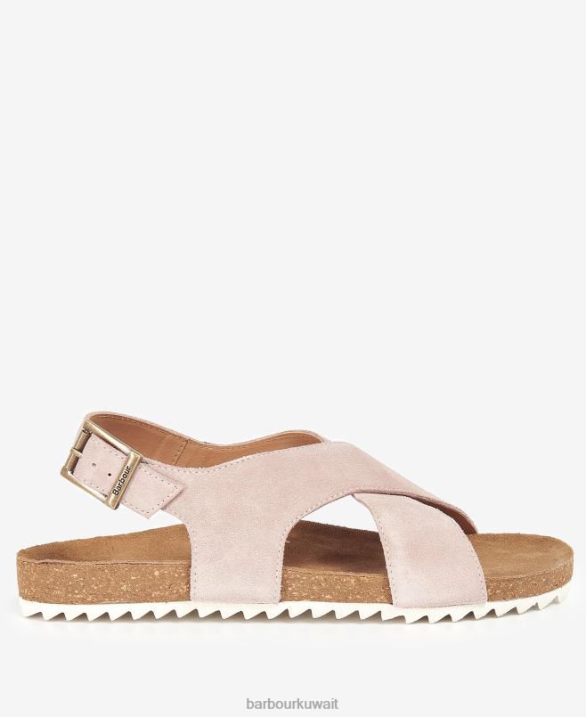 Barbour نحيف الصنادل روشيل H2VVL2100 الأحذية الفاوانيا الفضية من جلد الغزال