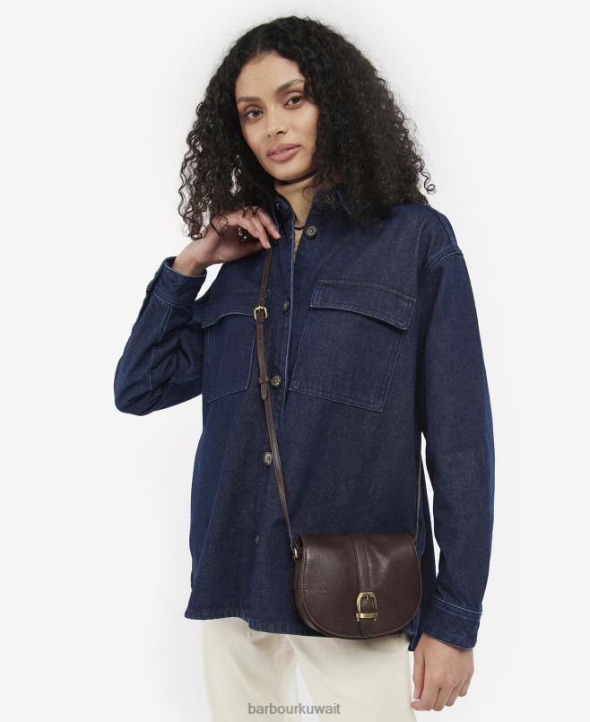 Barbour نحيف حقيبة سرج جلدية لير H2VVL2405 مُكَمِّلات بني غامق