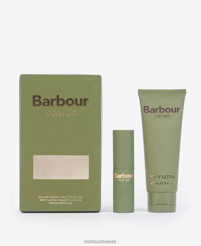 Barbour نحيف لها مجموعة هدية العطور الحلي H2VVL2413 مُكَمِّلات الترتان الأخضر