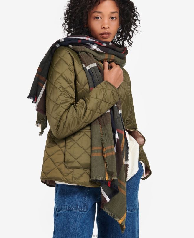 Barbour نحيف لوسيندا وشاح الترتان H2VVL2447 مُكَمِّلات القزحية/البحرية