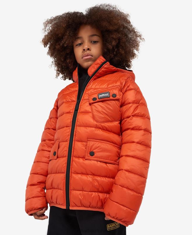 Barbour أولاد سترة مبطنة بغطاء رأس من أوستون H2VVL2477 ملابس أصفر مسود