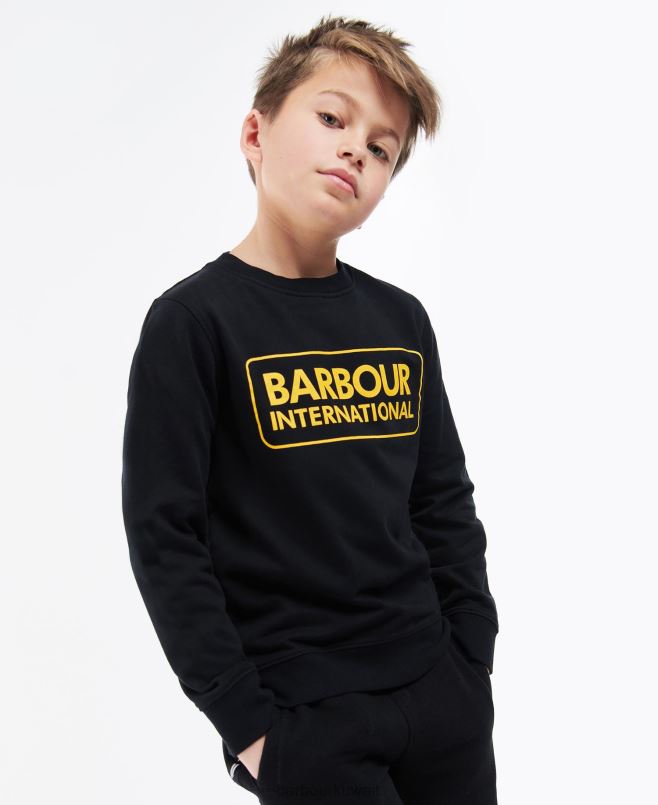 Barbour أولاد كنزة بشعار كبير H2VVL2532 ملابس أسود