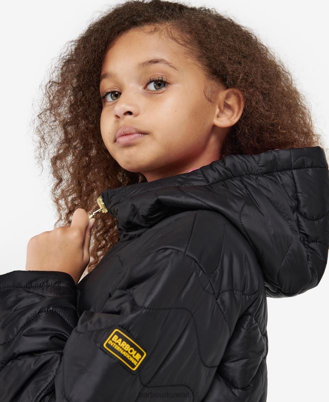 Barbour فتيات سترة مبطنة ذات وجهين من فينواي H2VVL2550 ملابس الوستارية / النخيل الأخضر