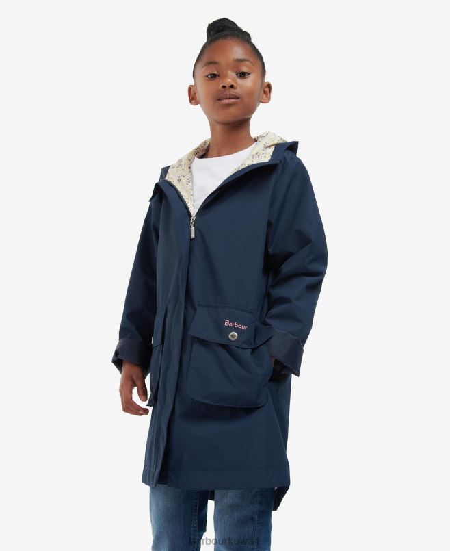 Barbour فتيات سترة واقية من الاستحمام H2VVL2556 ملابس البحرية / عباد الشمس ديتسي