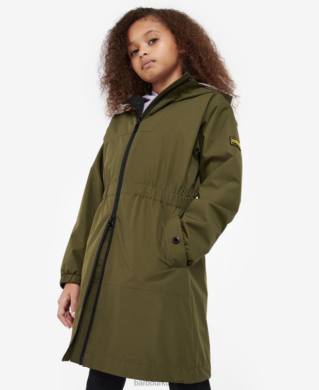 Barbour فتيات العنان سترة طويلة دش H2VVL2560 ملابس بالمر الأخضر