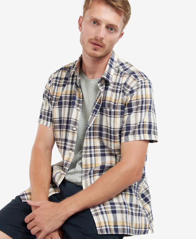 Barbour رجال قميص صيفي بودمين بأكمام قصيرة H2VVL421 ملابس زيتون