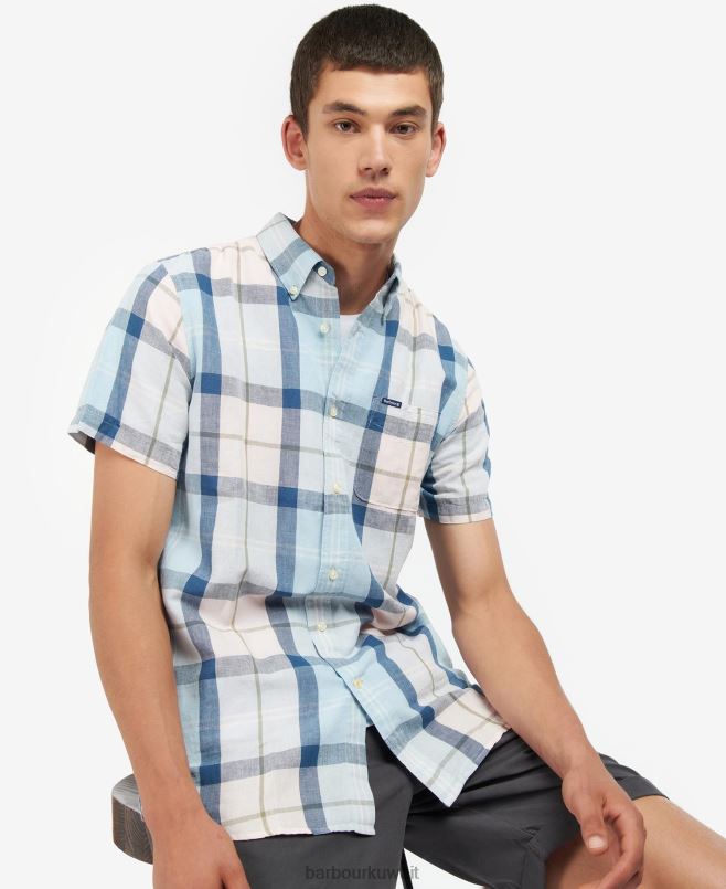 Barbour رجال قميص انجوس H2VVL429 ملابس ترتان الملح الوردي