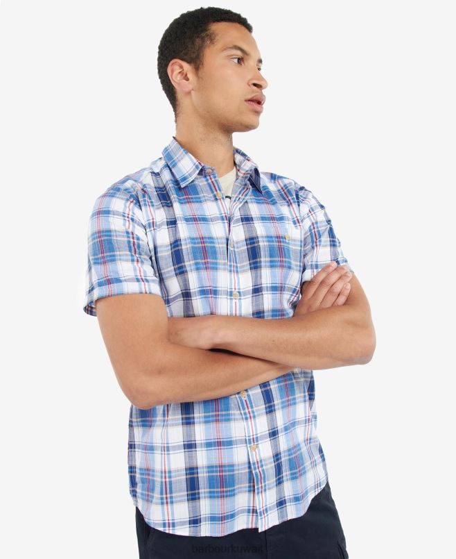 Barbour رجال قميص كارميلتون H2VVL475 ملابس منتصف الأزرق