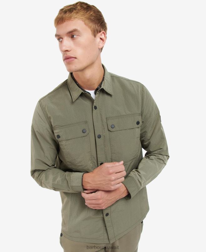 Barbour رجال قميص سبنسر H2VVL483 ملابس فطر غامق