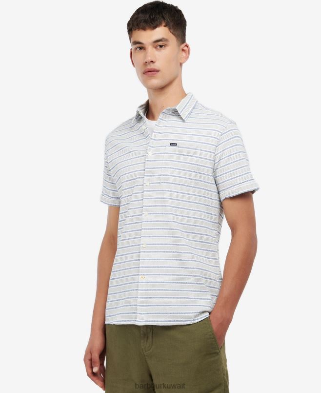 Barbour رجال قميص نيوكواي العادي H2VVL520 ملابس الكلاسيكية البحرية