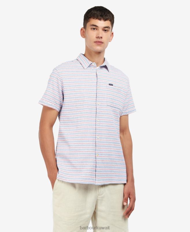 Barbour رجال قميص نيوكواي العادي H2VVL530 ملابس الكلاسيكية البحرية