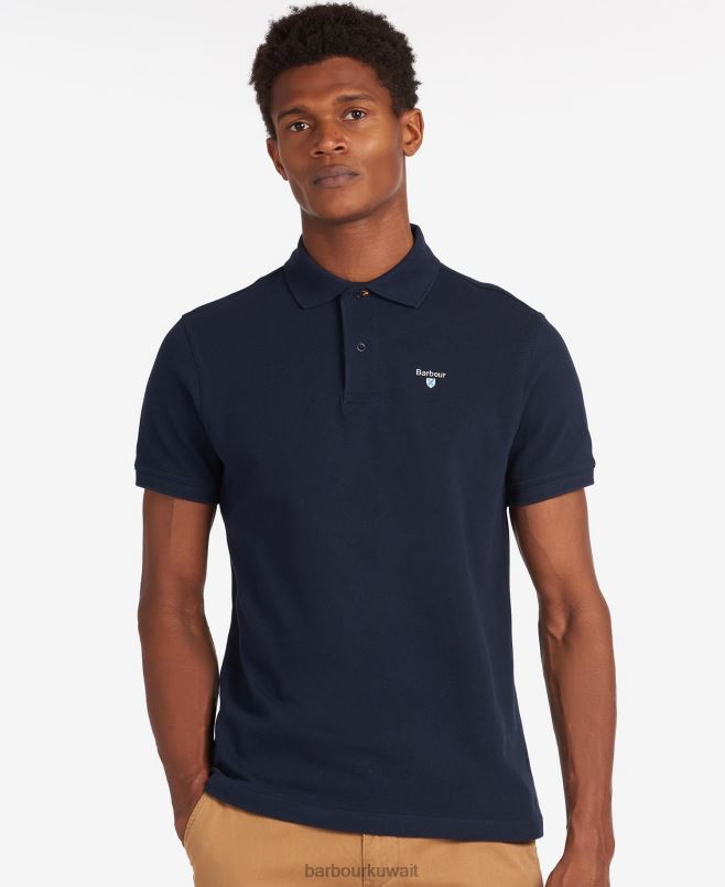 Barbour رجال قميص بولو رياضي H2VVL549 ملابس بندقية خضراء