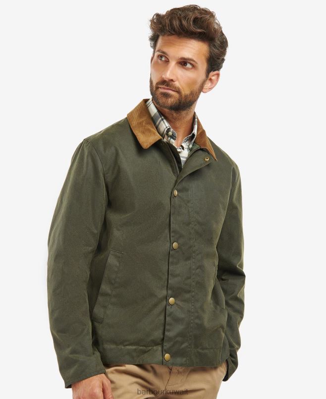 Barbour رجال سترة ميلتون مشمع H2VVL58 ملابس السرخس / الترتان الكلاسيكي