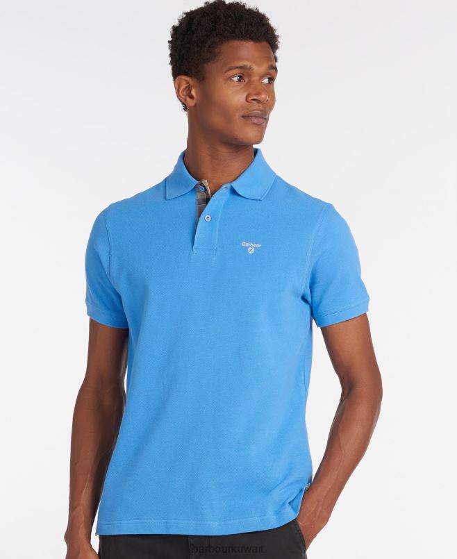 Barbour رجال قميص بولو الترتان بيكيه H2VVL598 ملابس سباق الخضراء