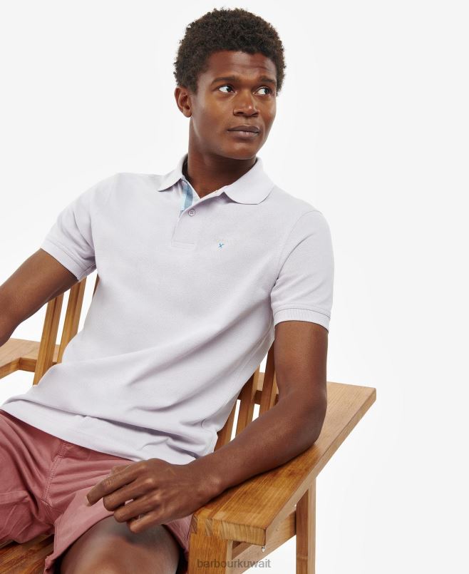 Barbour رجال قميص بولو الترتان بيكيه H2VVL632 ملابس خمر