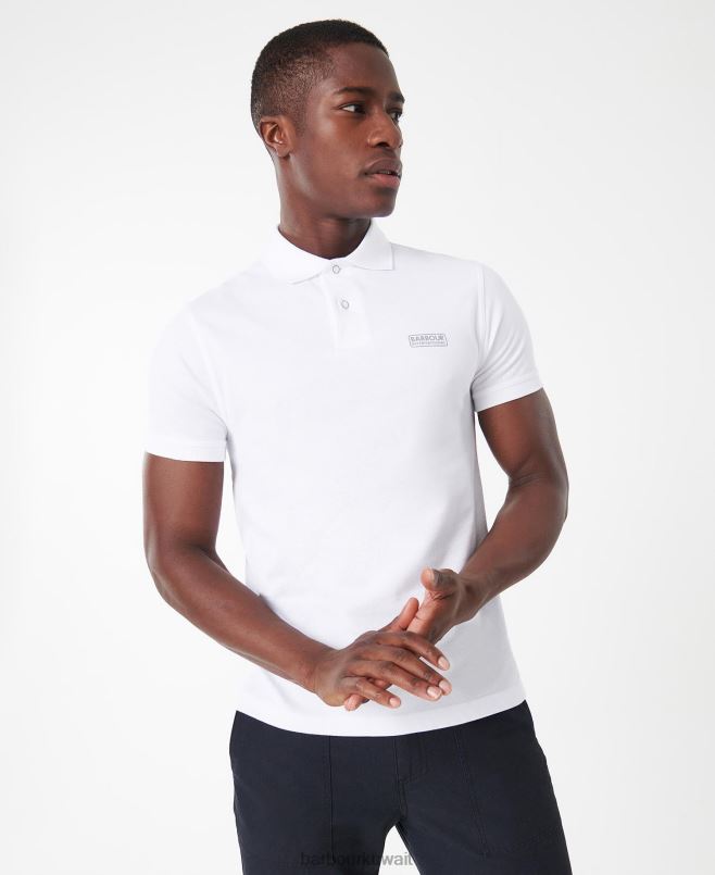 Barbour رجال قميص بولو دولي أساسي H2VVL636 ملابس أبيض