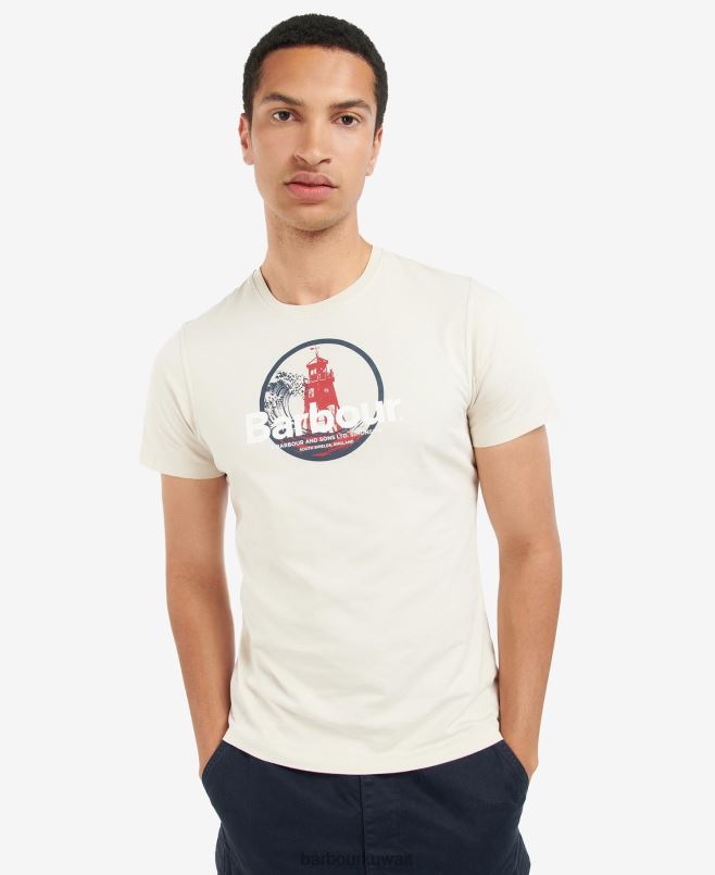 Barbour رجال كسر تي شيرت طباعة الجرافيك H2VVL798 ملابس الضباب الأزرق