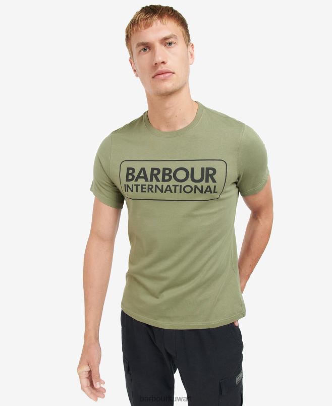 Barbour رجال تي شيرت بشعار كبير أساسي H2VVL802 ملابس أسود كلاسيكي