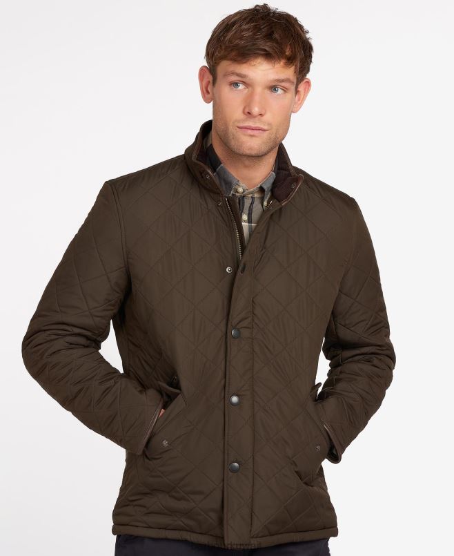 Barbour رجال جاكيت مبطن باول H2VVL83 ملابس القوات البحرية