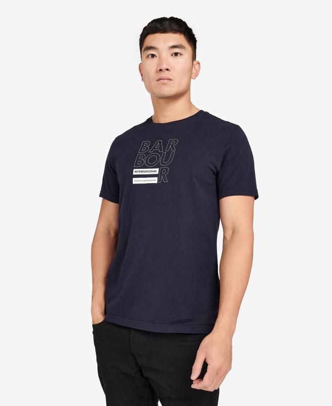 Barbour رجال تي شيرت مطبوع برسومات المكعب H2VVL838 ملابس كلاسيكي أبيض